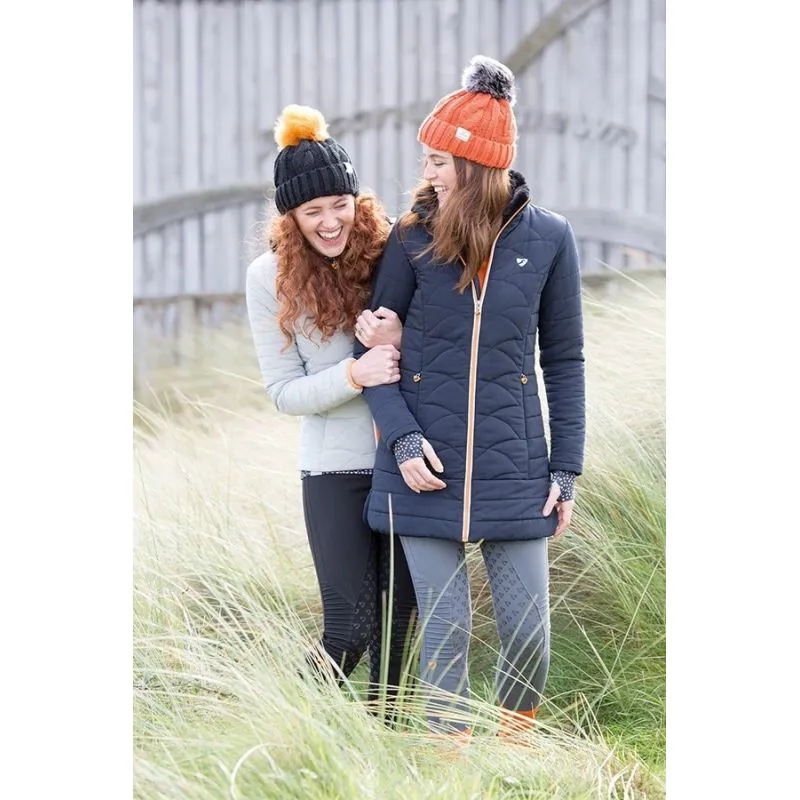 Aubrion Ladies Delaware Long Padded Coat - Charcoal -1